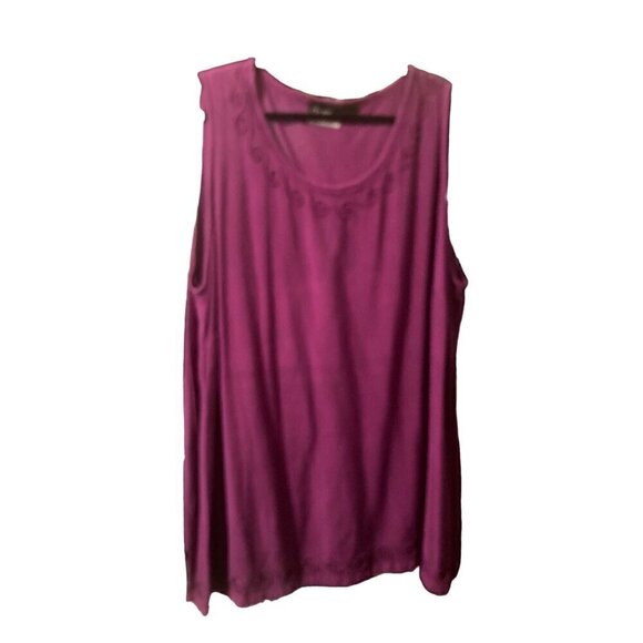 Catherines Womens Plus Size 4X Purple Embroidered Bohemian Sleeveless Dress Tuni - Picture 1 of 5